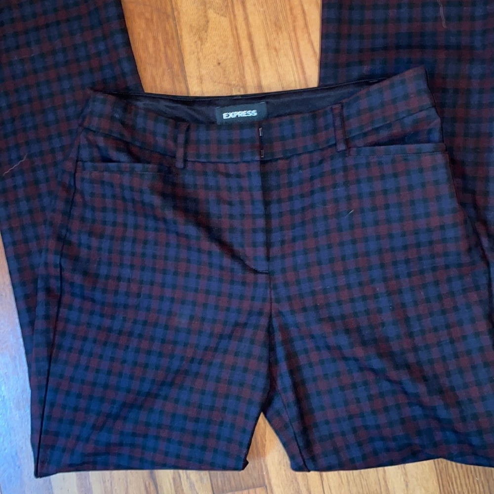 Plaid Express Columnist Barely Boot Mid Rise Pants